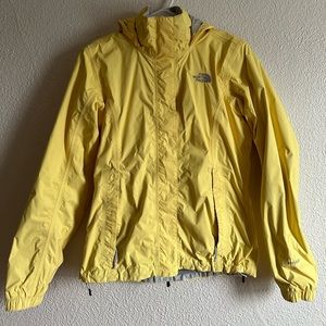 The north face, yellow windbreaker jacket, size XS, good condition